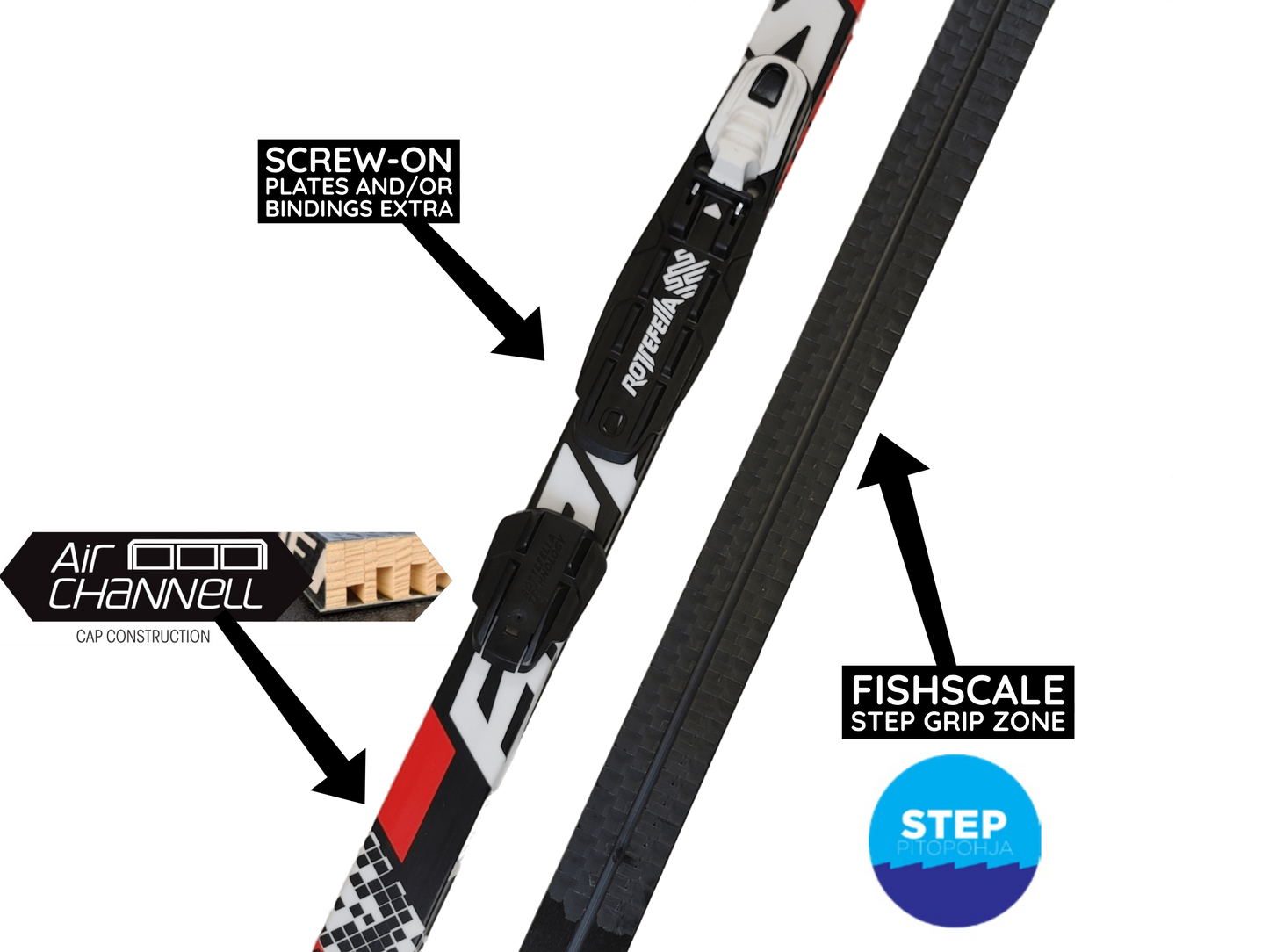 A product picture of the STC Brados Fishscale Junior Cross-Country Skis
