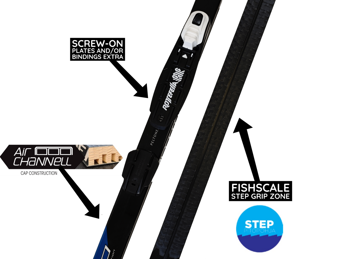 A product picture of the Peltonen Delta Jr Step Classic Skis CLEARANCE