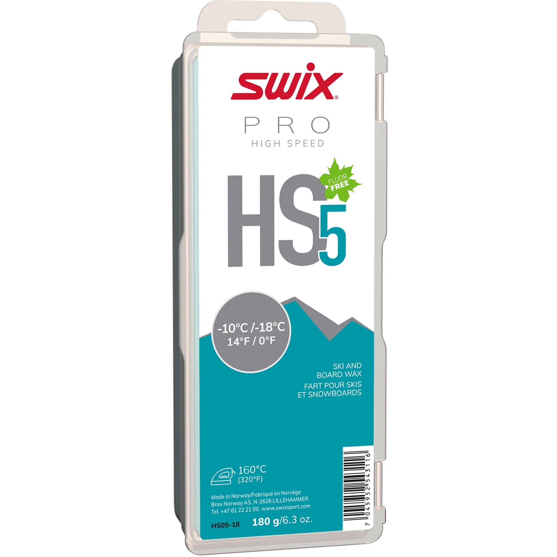 A product picture of the Swix HS5 Turquoise, Melt Glider -10°C/-18°C