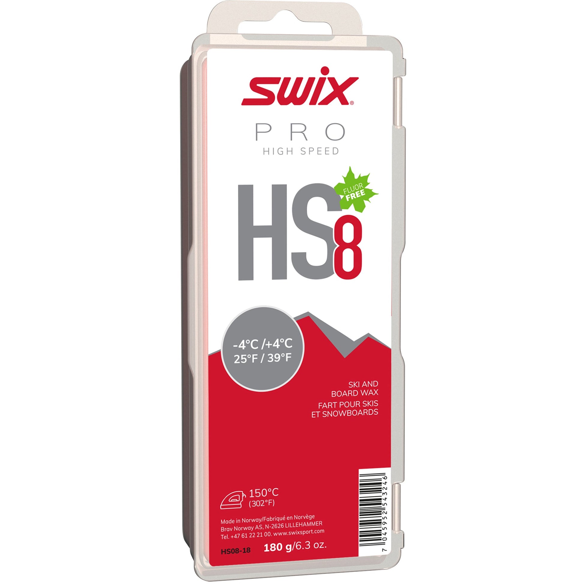A product picture of the Swix HS8 Red, Melt Glider -4°C/+4°C