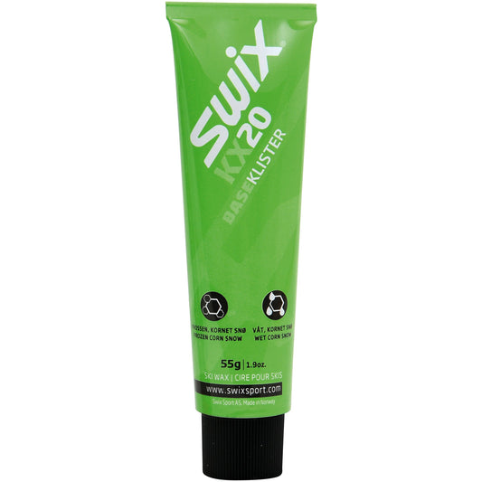 A product picture of the Swix KX20 Base Klister Green