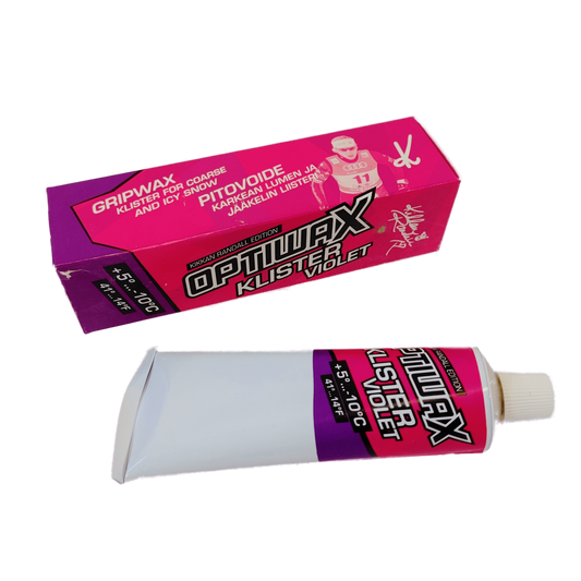 A product picture of the Optiwax Klister Violet Kikkan
