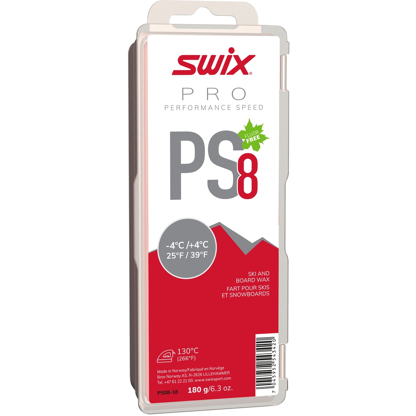 A product picture of the Swix PS8 Red, Melt Glider -4°C/+4°C