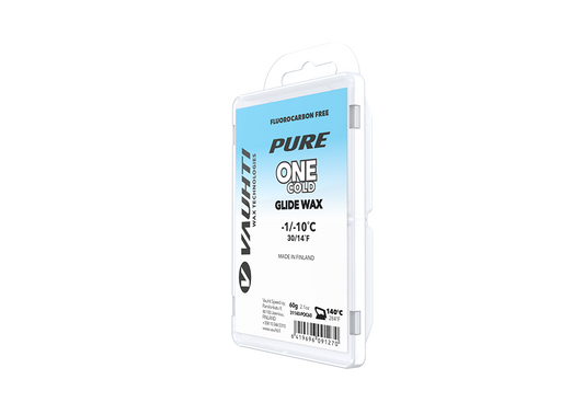 From the Vauhti Fluoro-free PURE line. PURE-LINE ONE COLD PARAFFIN An entry-level fluoro-free paraffin for cold conditions.