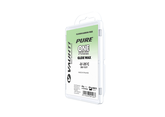 From the Vauhti Fluoro-free PURE line. PURE-LINE ONE POLAR PARAFFIN An entry-level fluoro-free paraffin for very cold conditions. 