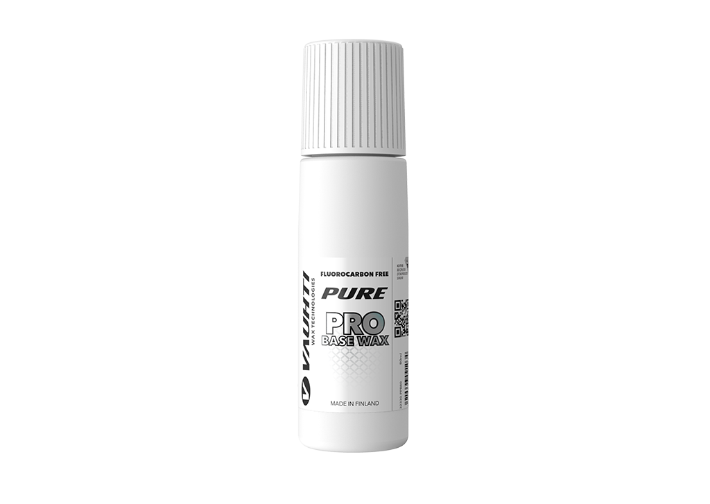 From the Vauhti Fluoro-free PURE line. PURE-LINE PRO BASE LIQUID GLIDE A fluoro-free racing liquid base wax.