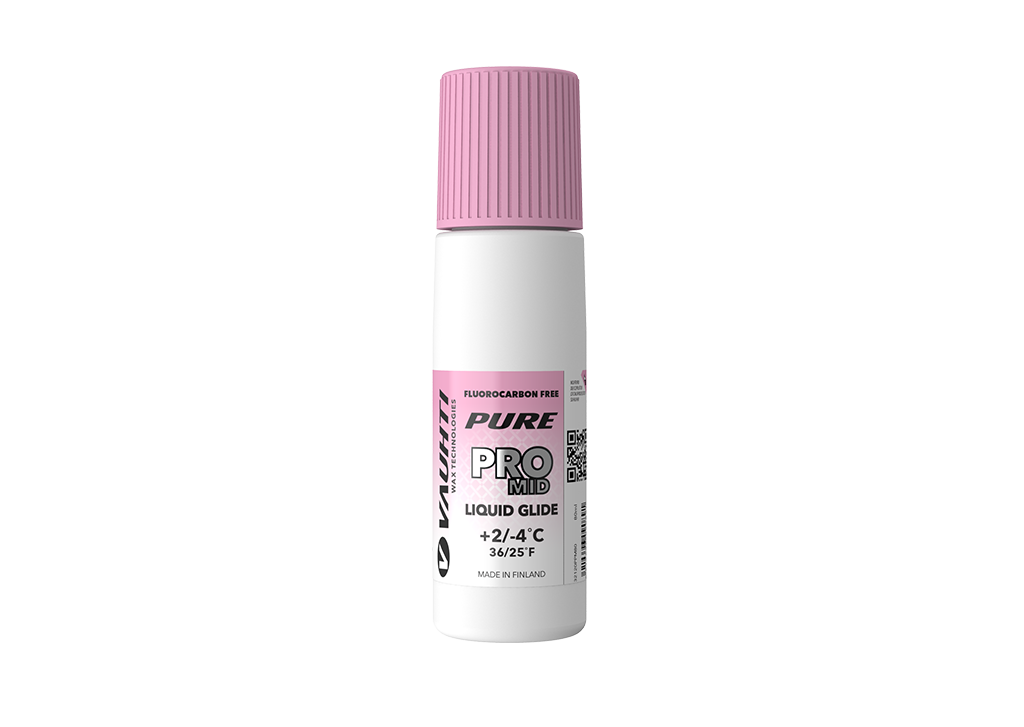 From the Vauhti Fluoro-free PURE line. PURE-LINE PRO MID LIQUID GLIDE A high-performance fluoro-free racing liquid for med conditions.