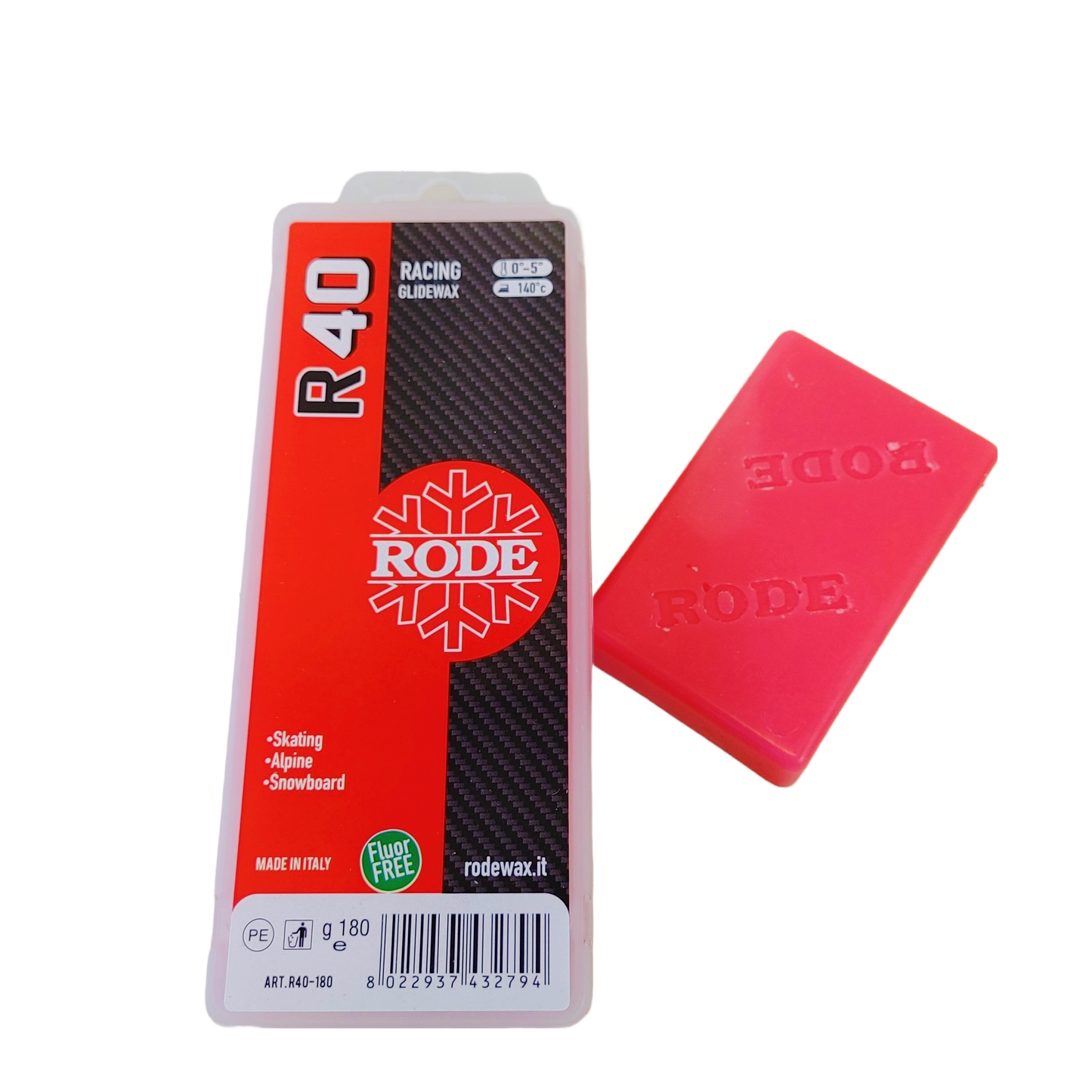 A product picture of the Rode R40 Racing Glider Red Melt Wax