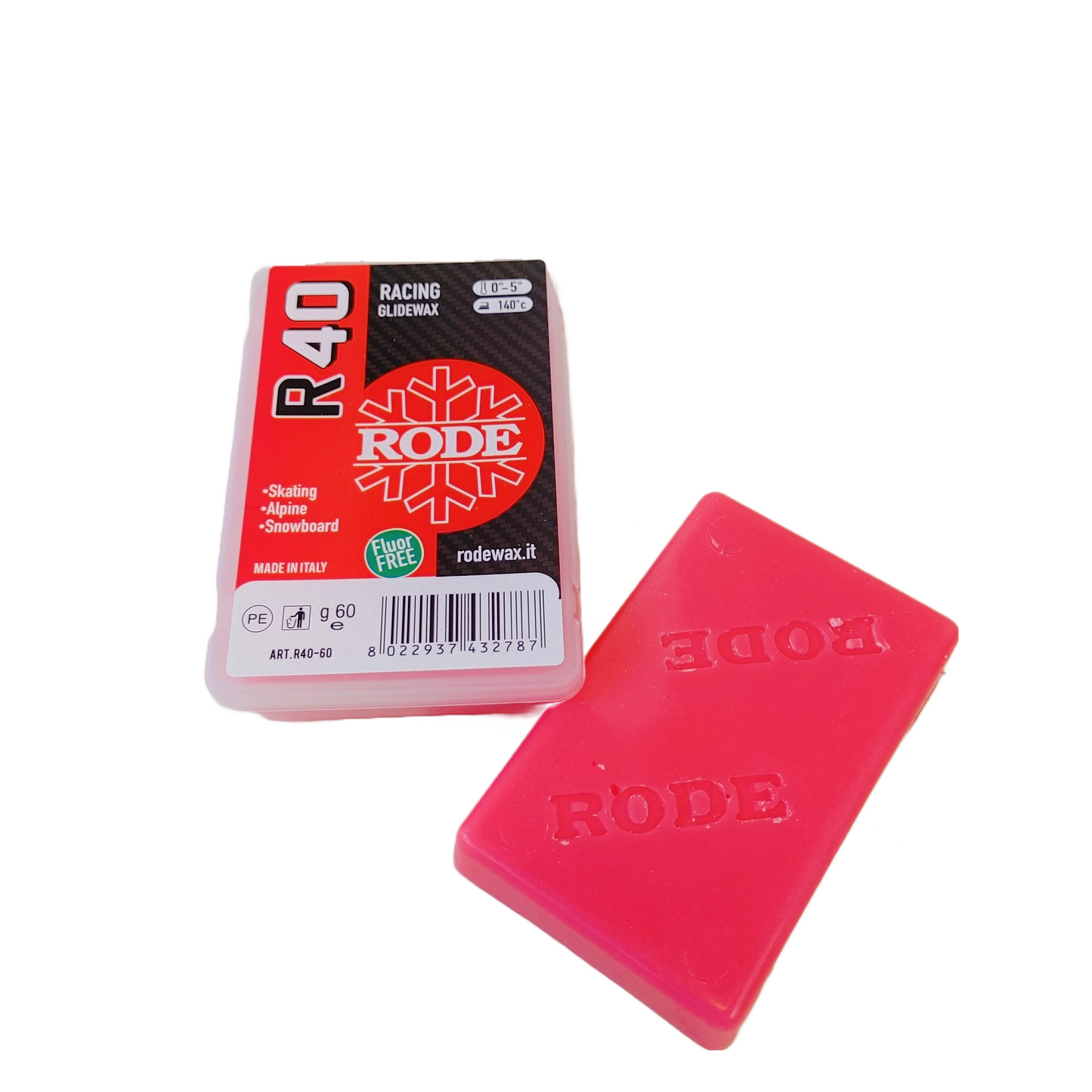 A product picture of the Rode R40 Racing Glider Red Melt Wax