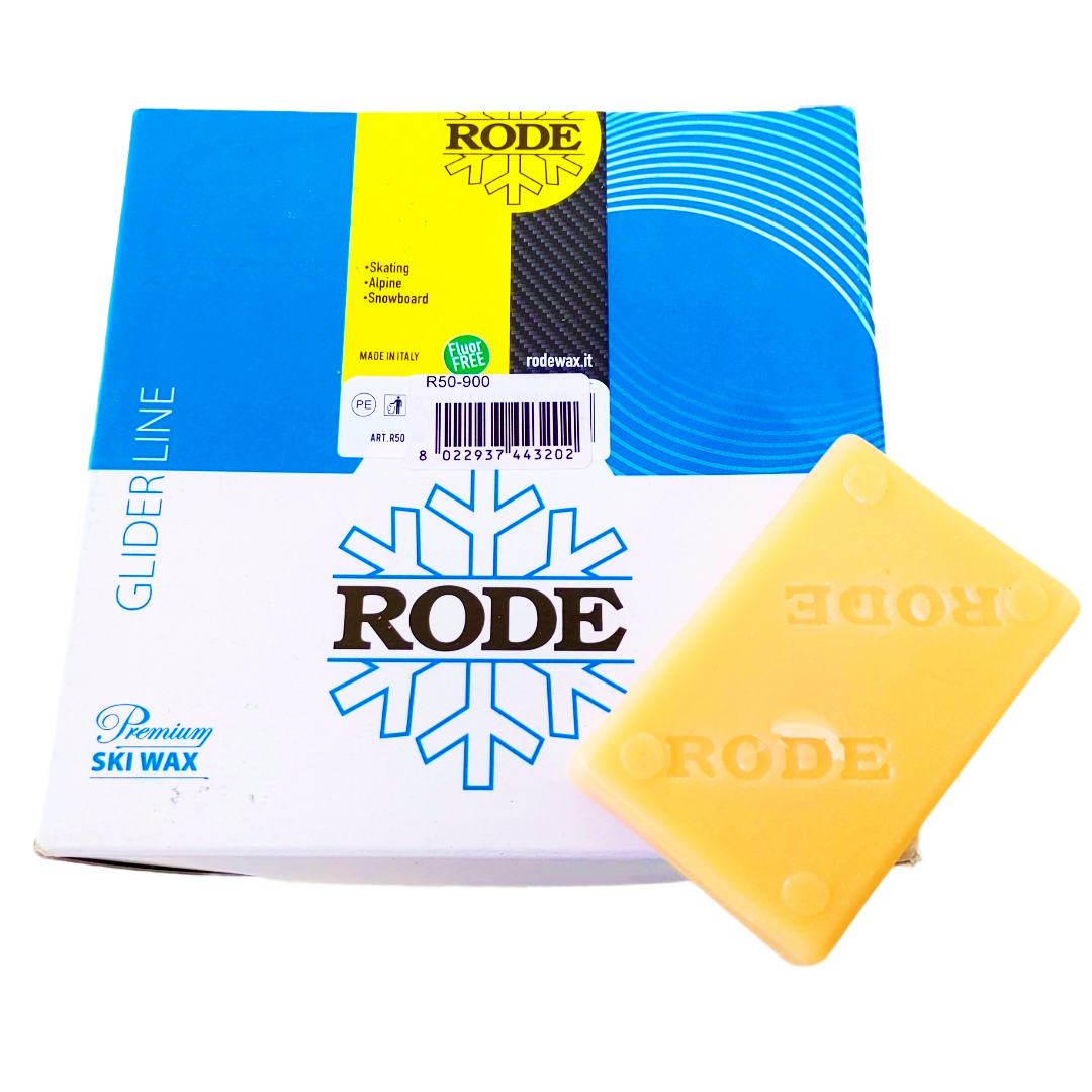 A product picture of the Rode R50 RACING GLIDER YELLOW MELT WAX (10C/-1C)