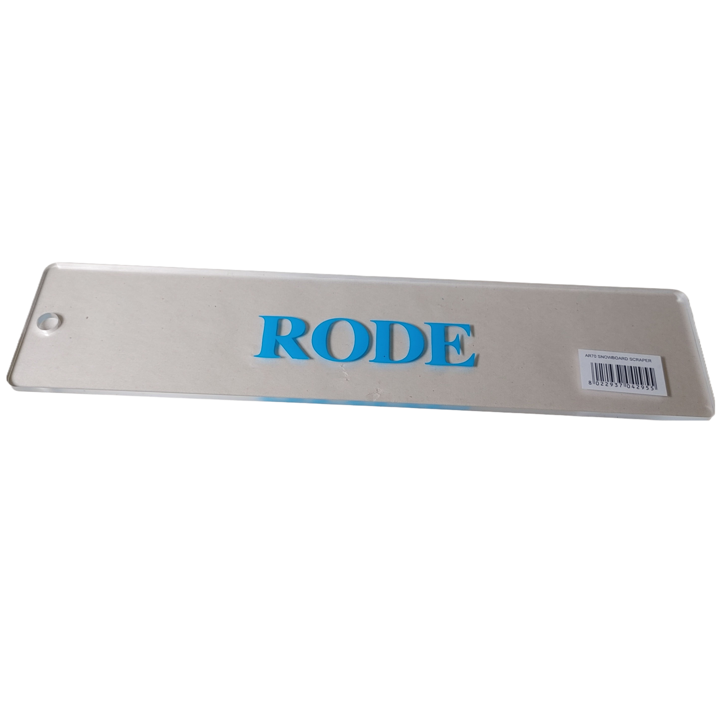A product picture of the Rode Snowboard Plexiglass Scraper
