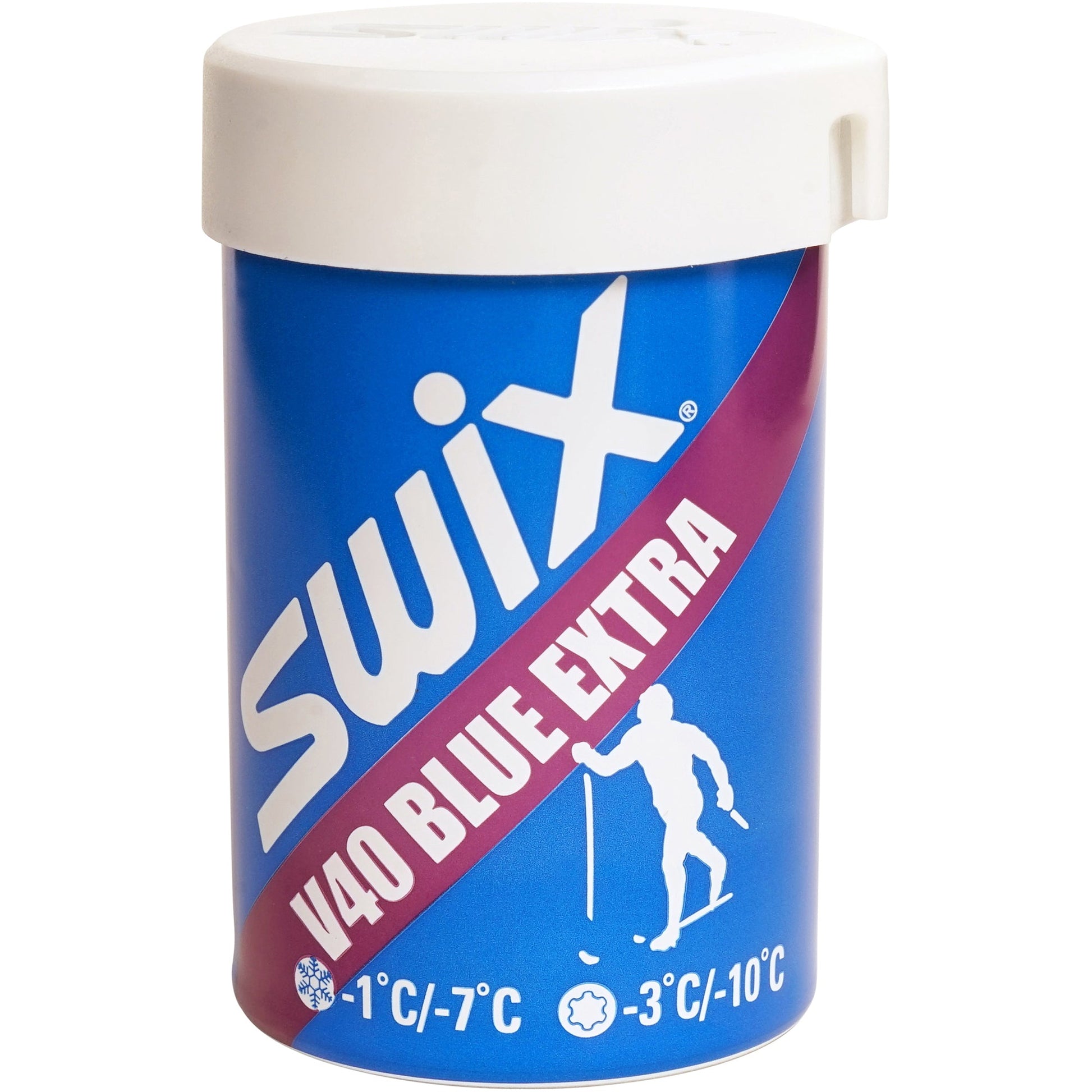 A product picture of the Swix V40 Blue Extra Kick Wax -3°C/-10°C