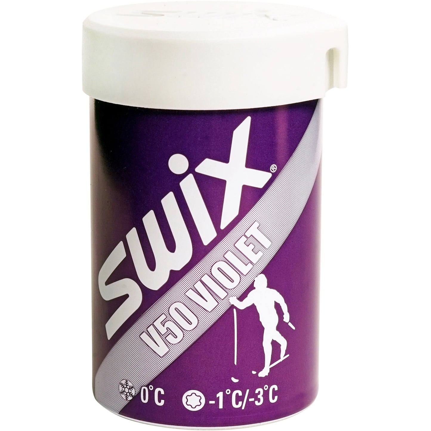 A product picture of the Swix V50 Violet Kick Wax -1°C/-3°C