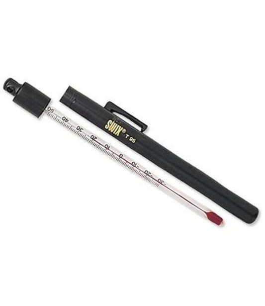 A product picture of the Swix Snow Thermometer with Protective Case