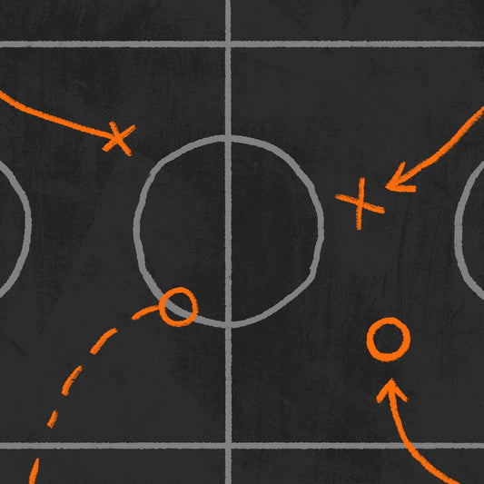 Coaching strategy drawn on a tactical board