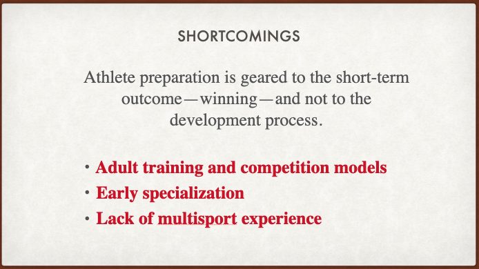 Shortcomings in youth sports presentation slide