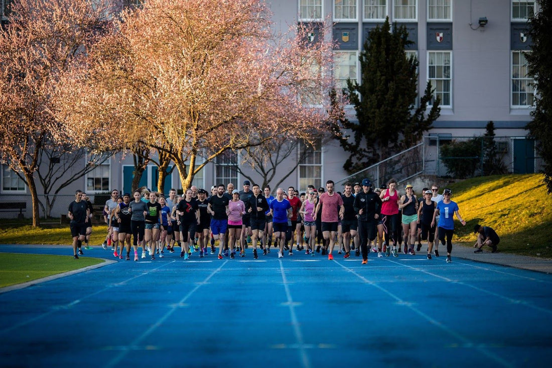 Group of runners on a track