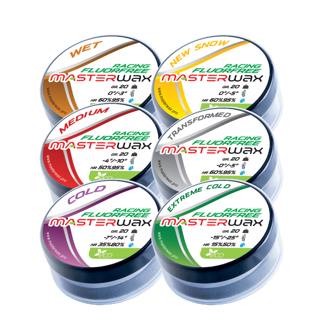 An image representing the MasterWax Racing Fluorfree Cold Apply Wax Line product collection on Skiwax.ca