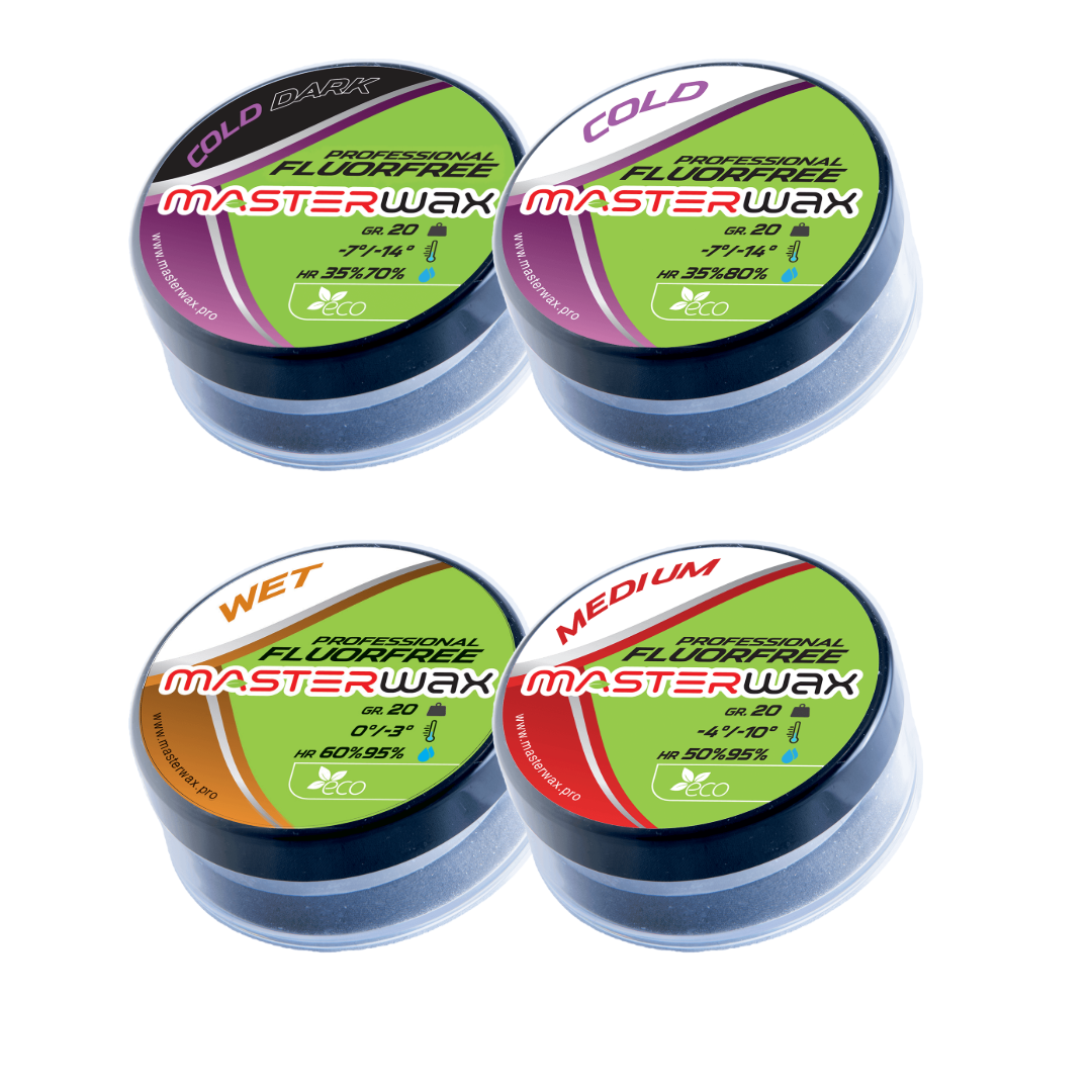 An image representing the MasterWax Professional Fluorfree Cold Apply Wax Line product collection on Skiwax.ca