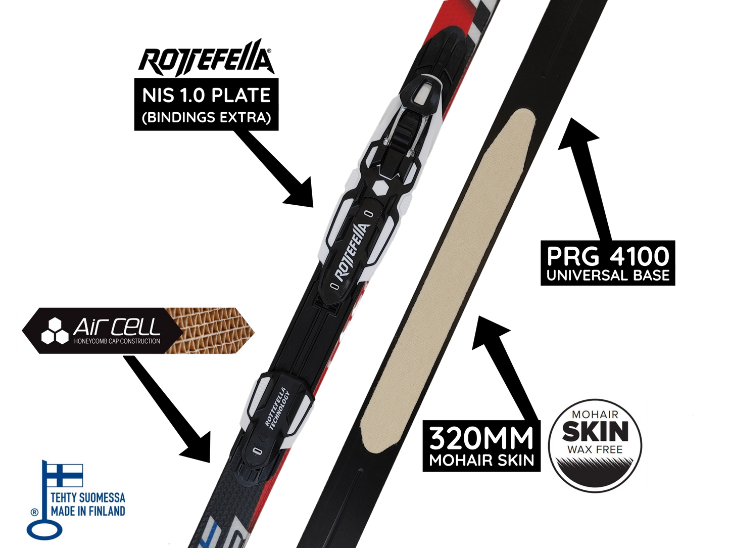 A product picture of the Peltonen SkinPro LW 2016 160cm Standard Flex NIS-1.0 Classic Skis B-GRADE MINOR DEFECTS