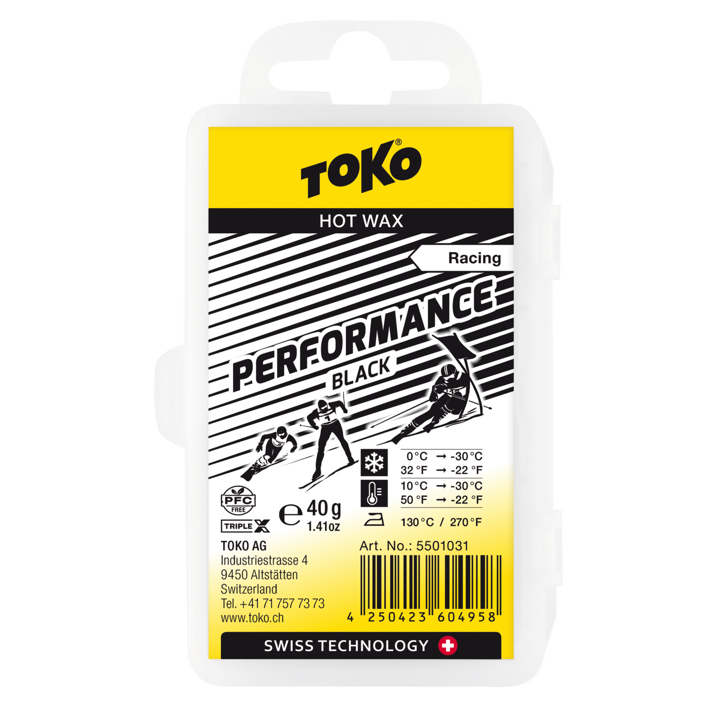A product picture of the Toko Performance Black Paraffin Melt Wax