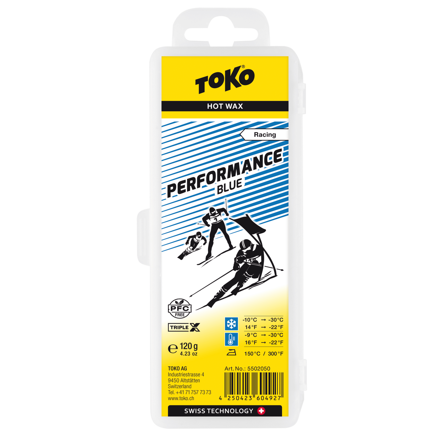 A product picture of the Toko Performance Blue Paraffin Melt Wax