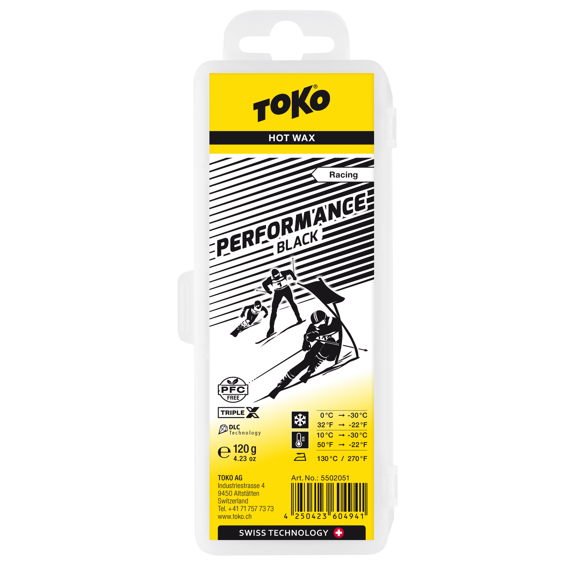 A product picture of the Toko Performance Black Paraffin Melt Wax