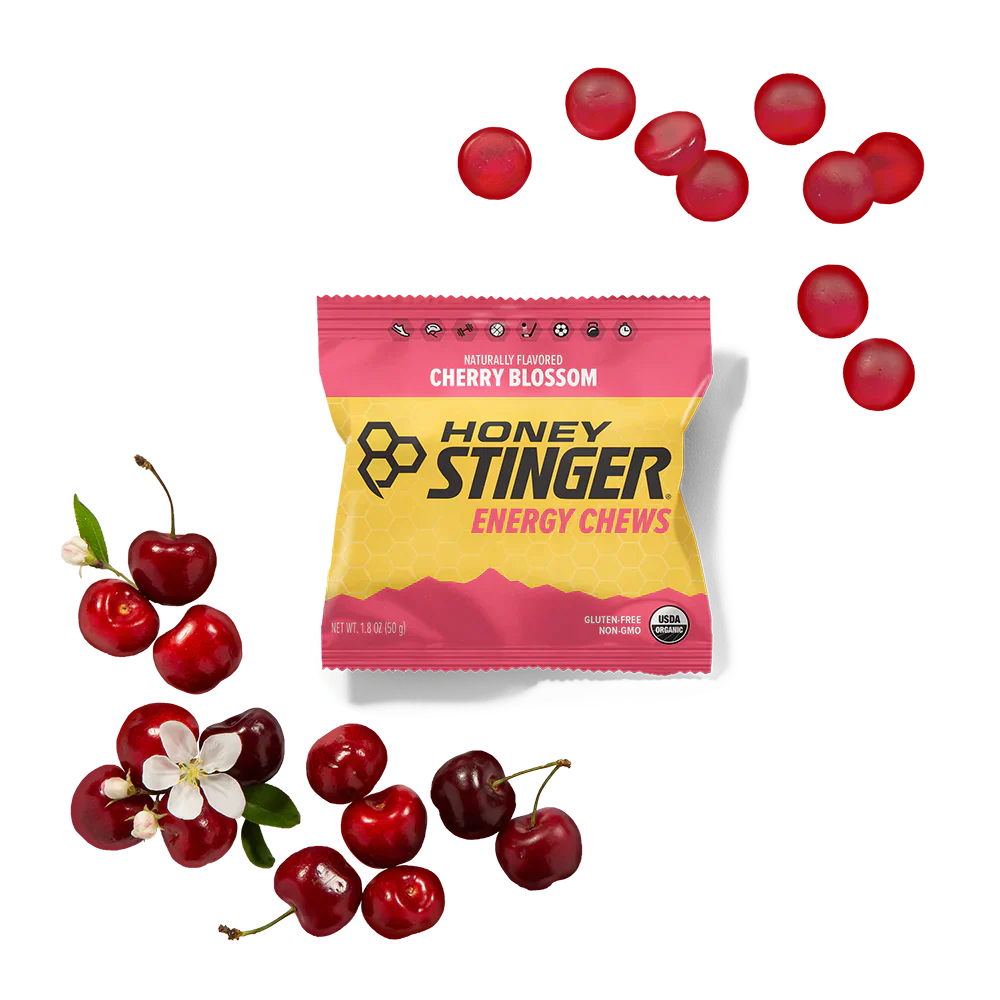 A product picture of the Honey Stinger Cherry Blossom Chews