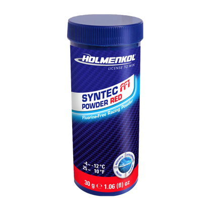 A product picture of the Holmenkol Syntec FF1 Powder RED |30g (-4C/-12C)