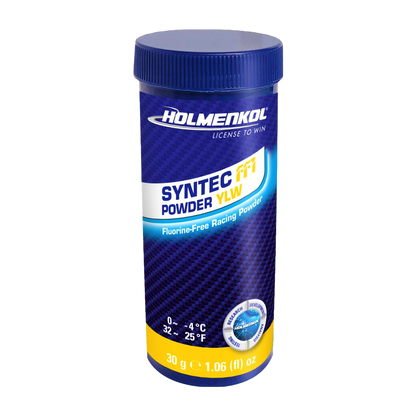 A product picture of the Holmenkol Syntec FF1 Powder YLW |30g (0C/-4C)