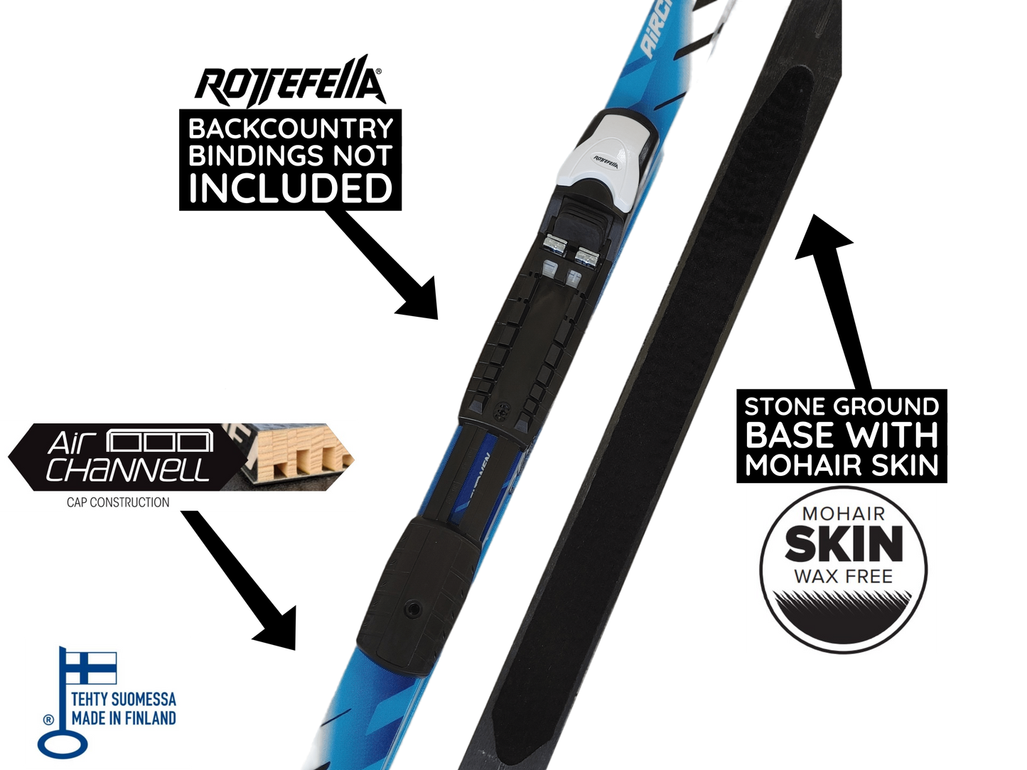A product picture of the Peltonen Mountain Off-Track Classic SKIN 2016 Skis 53-49-51mm Sidecut 