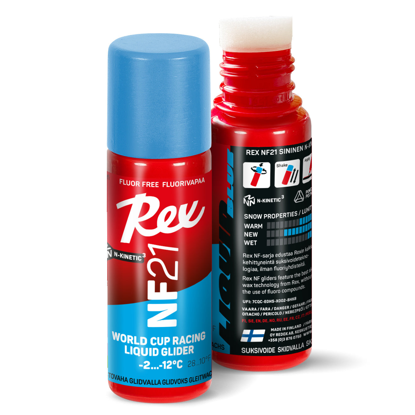A product picture of the Rex Wax NF21 Blue Liquid Glider (Sponge Applicator)