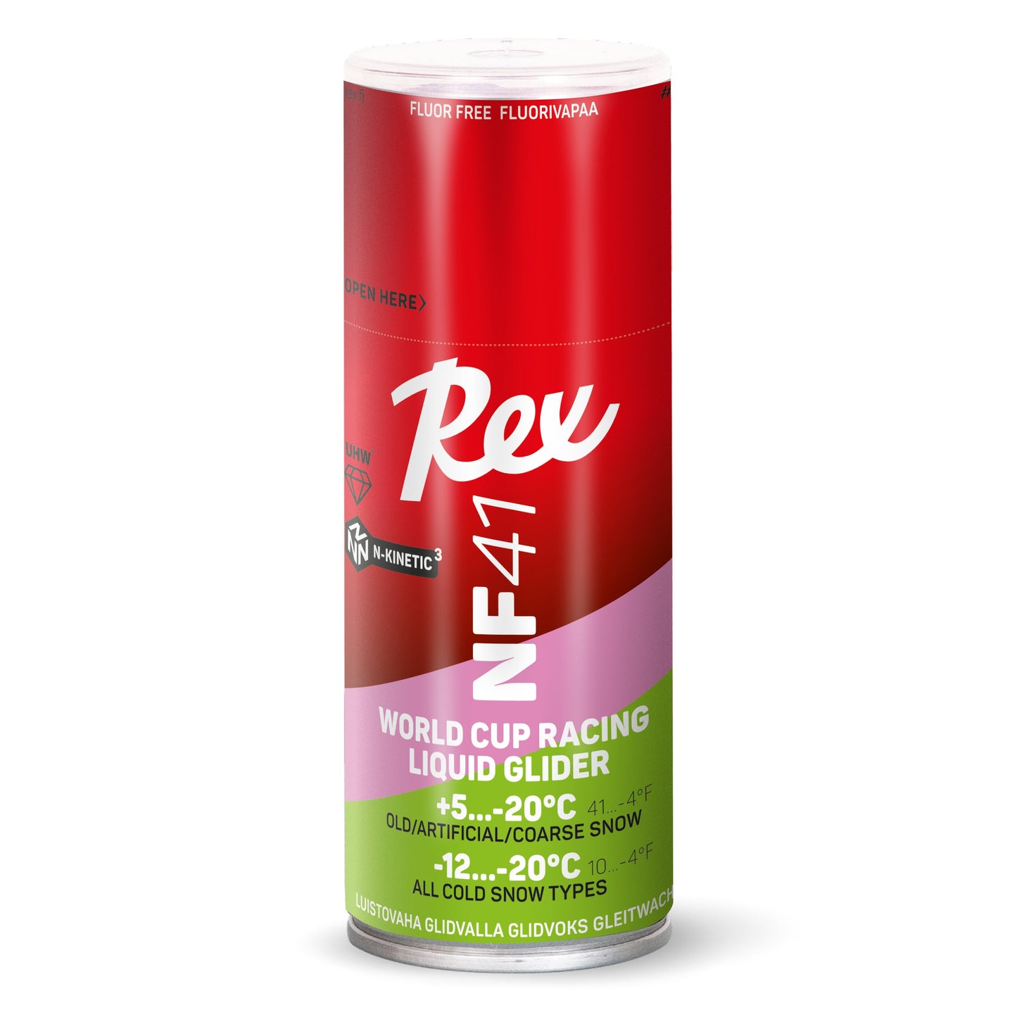 A product picture of the Rex Wax NF41 Pink/Green UHW Liquid Glider