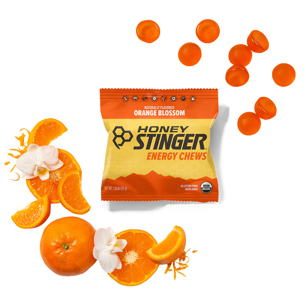 A product picture of the Honey Stinger Orange Blossom Chews