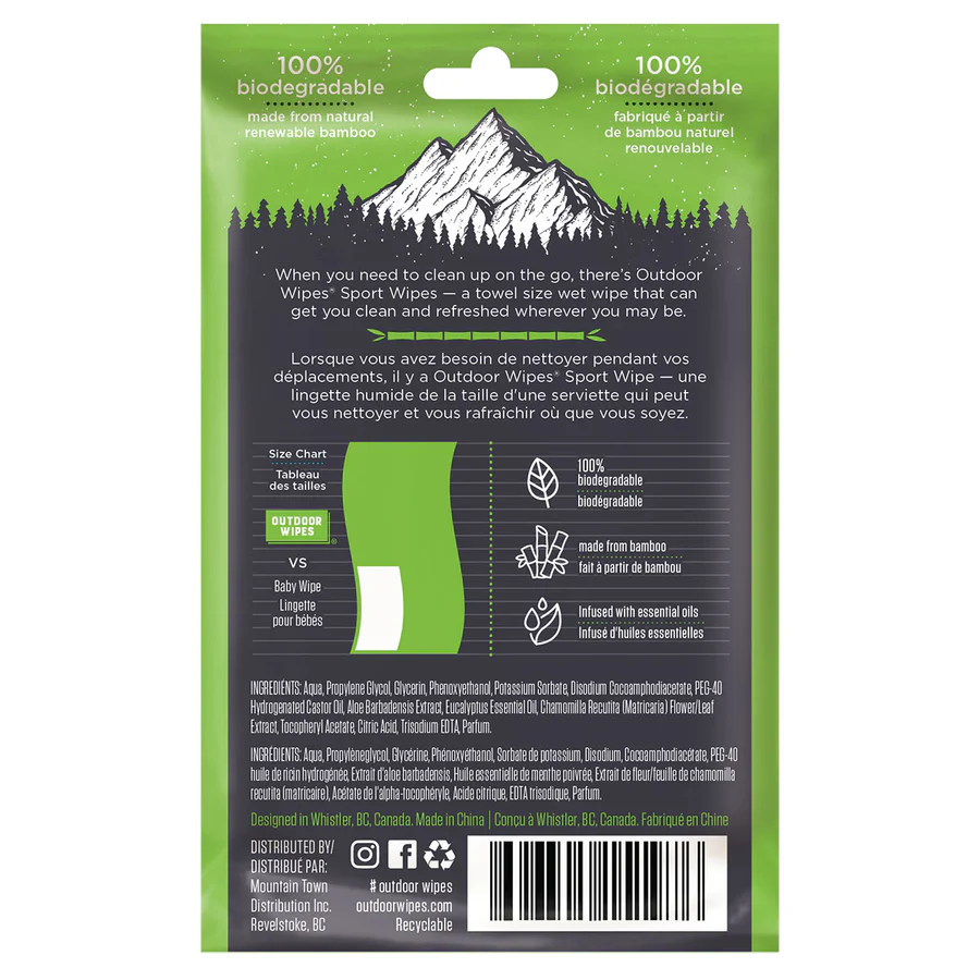 A product picture of the Outdoor Wipes Towel Size Sport Wipes XXL