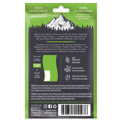 A product picture of the Outdoor Wipes Towel Size Sport Wipes XXL