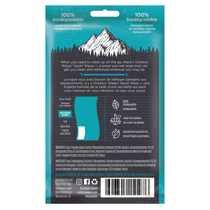 A product picture of the Outdoor Wipes Towel Size Sport Wipes XL
