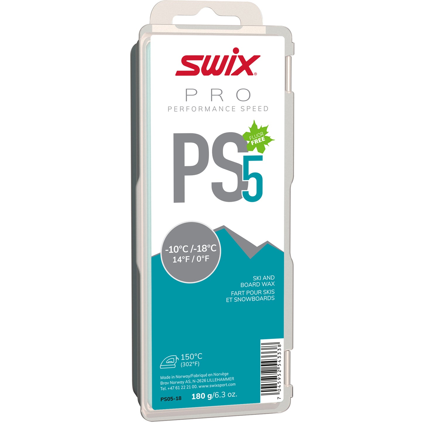 A product picture of the Swix PS5 Turquoise, Melt Glider -10°C/-18°C