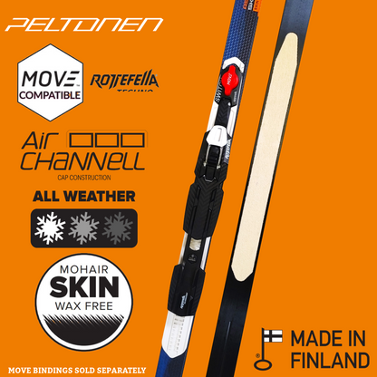 A product picture of the Peltonen ASTRA SKIN JR Skis + Basic NNN Bindings