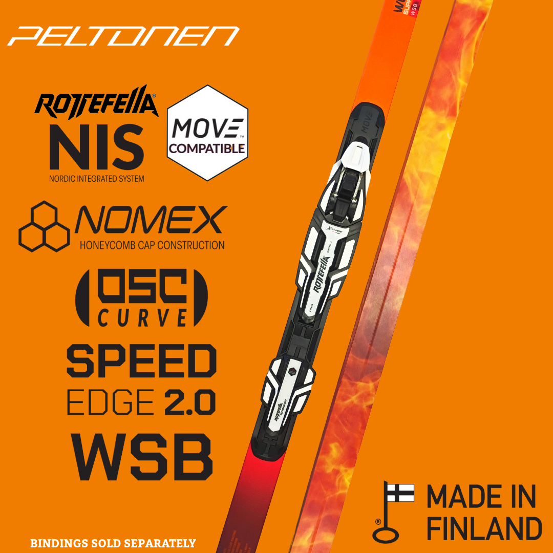 A product picture of the Peltonen SUPRA X WET TRACK Skate Skis