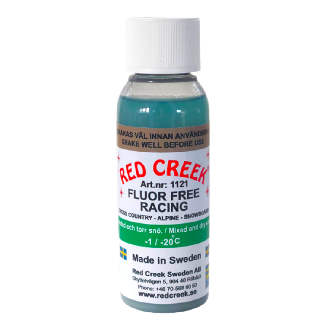 A product picture of the Red Creek Fluoro-Free Racing Green Liquid Glide Wax