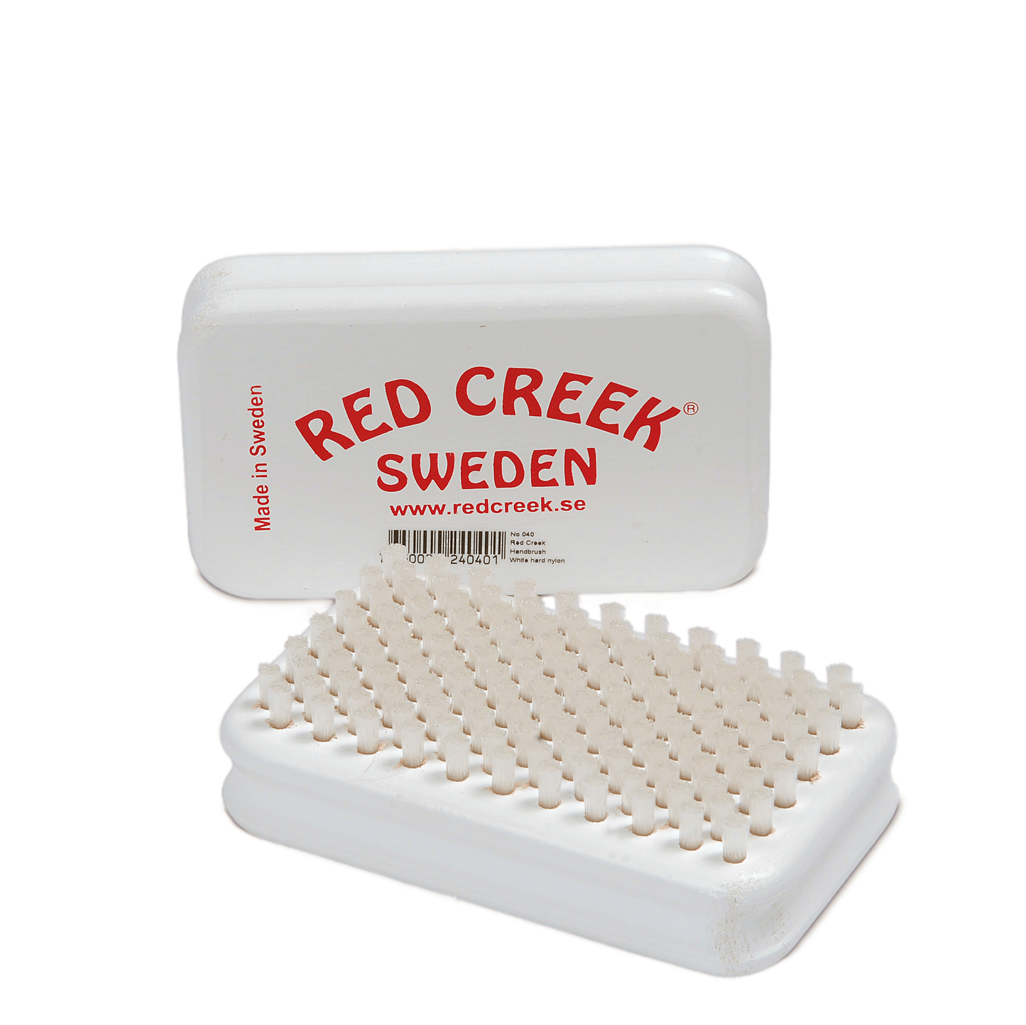 A product picture of the Red Creek Hard White 6mm Nylon Hand Brush