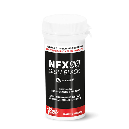 A product picture of the Rex Wax NFX 00 SISU Black `New Snow` UHW Powder