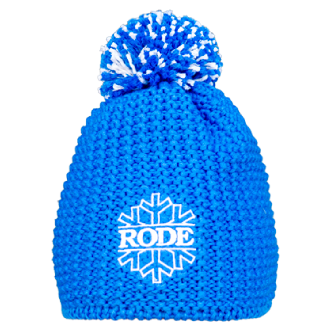 A product picture of the Rode Blue Wool Toque Pompom