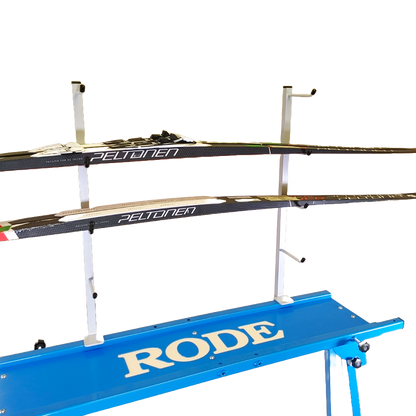 A product picture of the Rode Ski Rack for Waxing Table