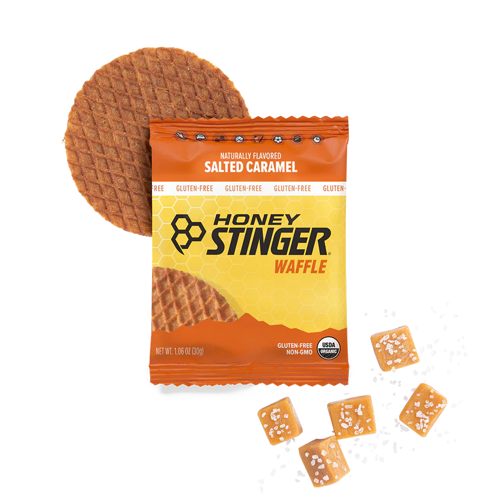 A product picture of the Honey Stinger Salted Caramel Waffles (Gluten Free)