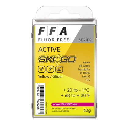A product picture of the Ski*Go FFA Yellow Melt Wax (20C/-1C)