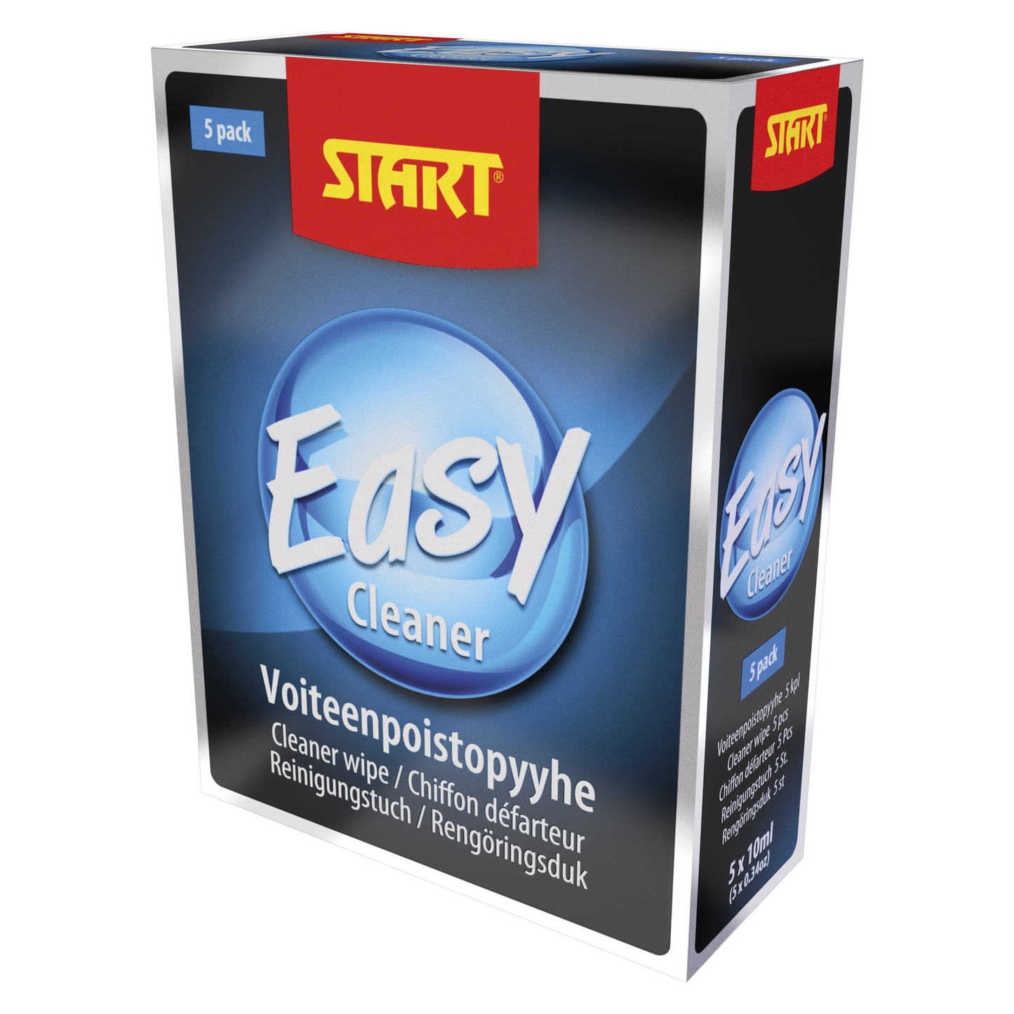 A product picture of the Start Easy Cleaner Wipe 5-Pack 5x10ml