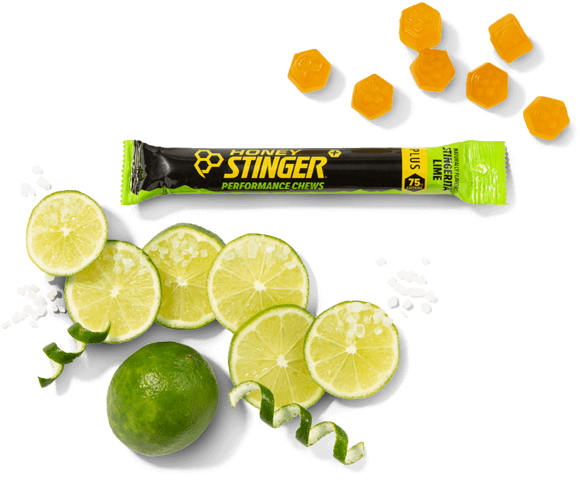 A product picture of the Honey Stinger Stingerita Lime Performance Chews