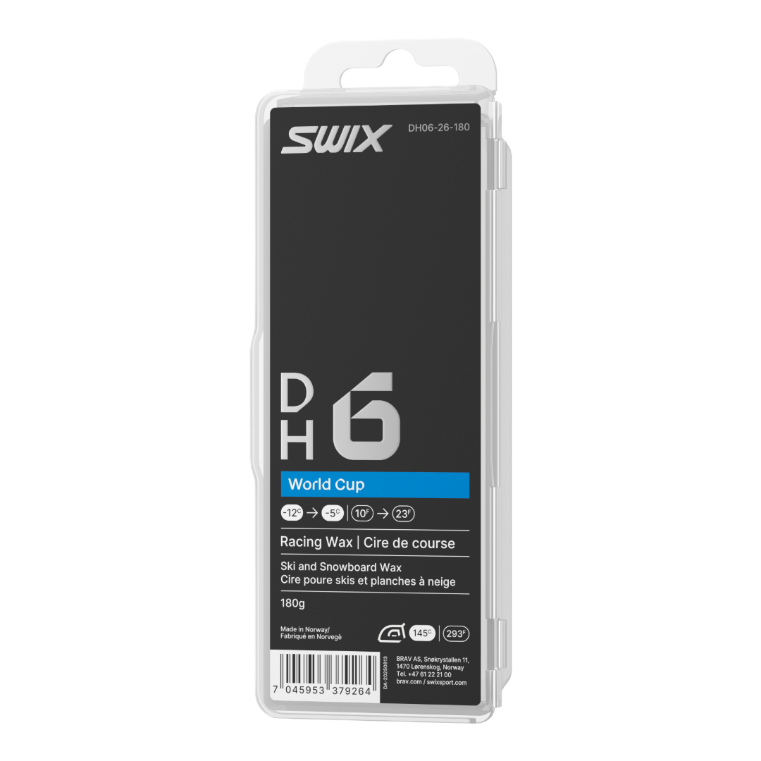 A product picture of the Swix DH6 World Cup Melt Wax (-5C/-12C) | 180g